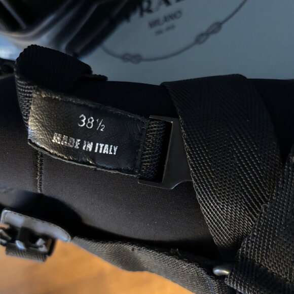 Prada Womens Neoprene Buckle Sneakers 38.5 Black - Picture 7 of 7